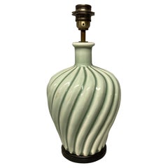 French Celadon Ceramic Lamp