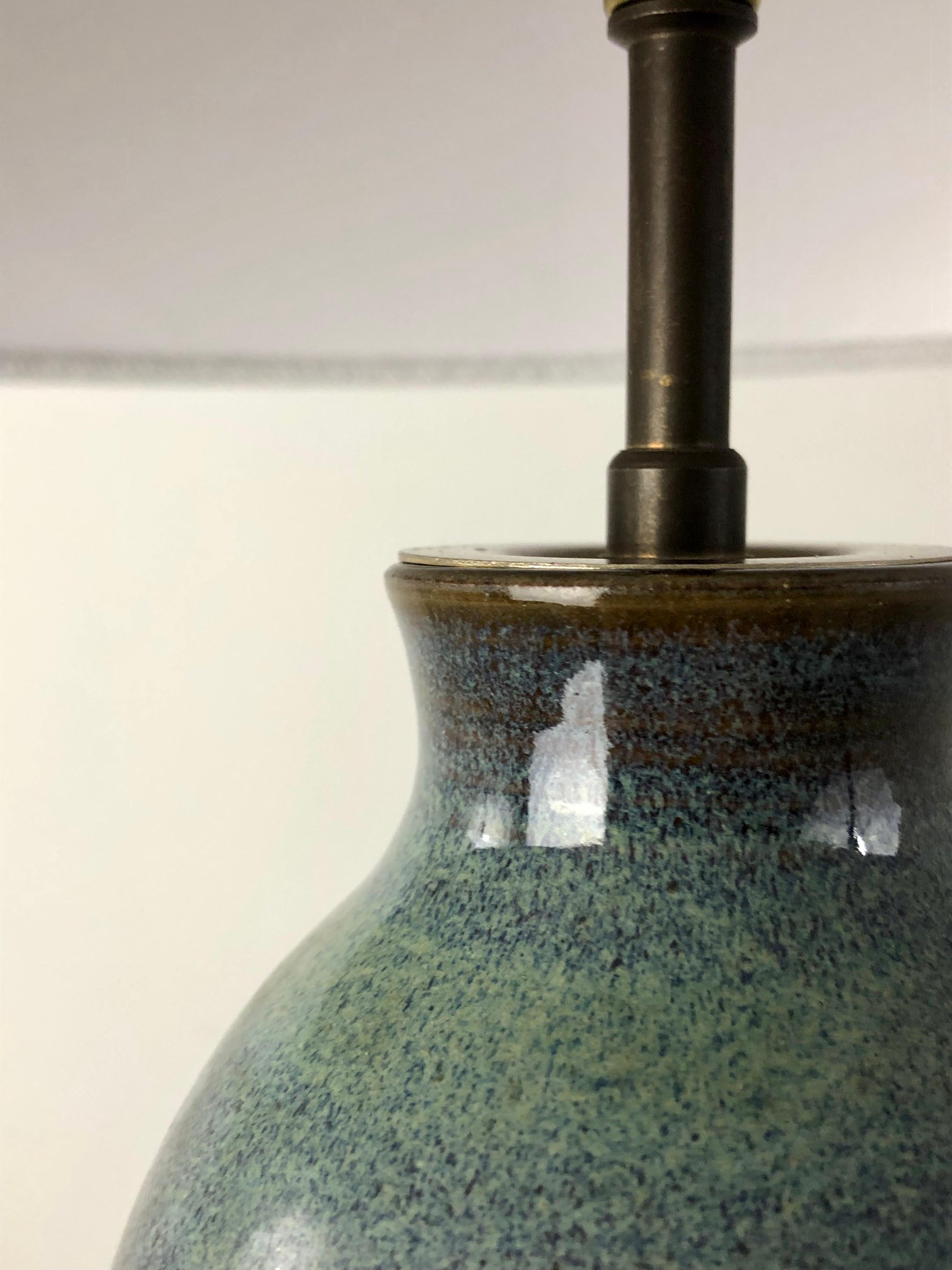 Late 20th Century French Ceramic Table Lamp, 1970 For Sale
