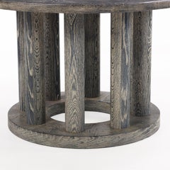 A French Cerused Oak Round Dining Table, C. 1970.