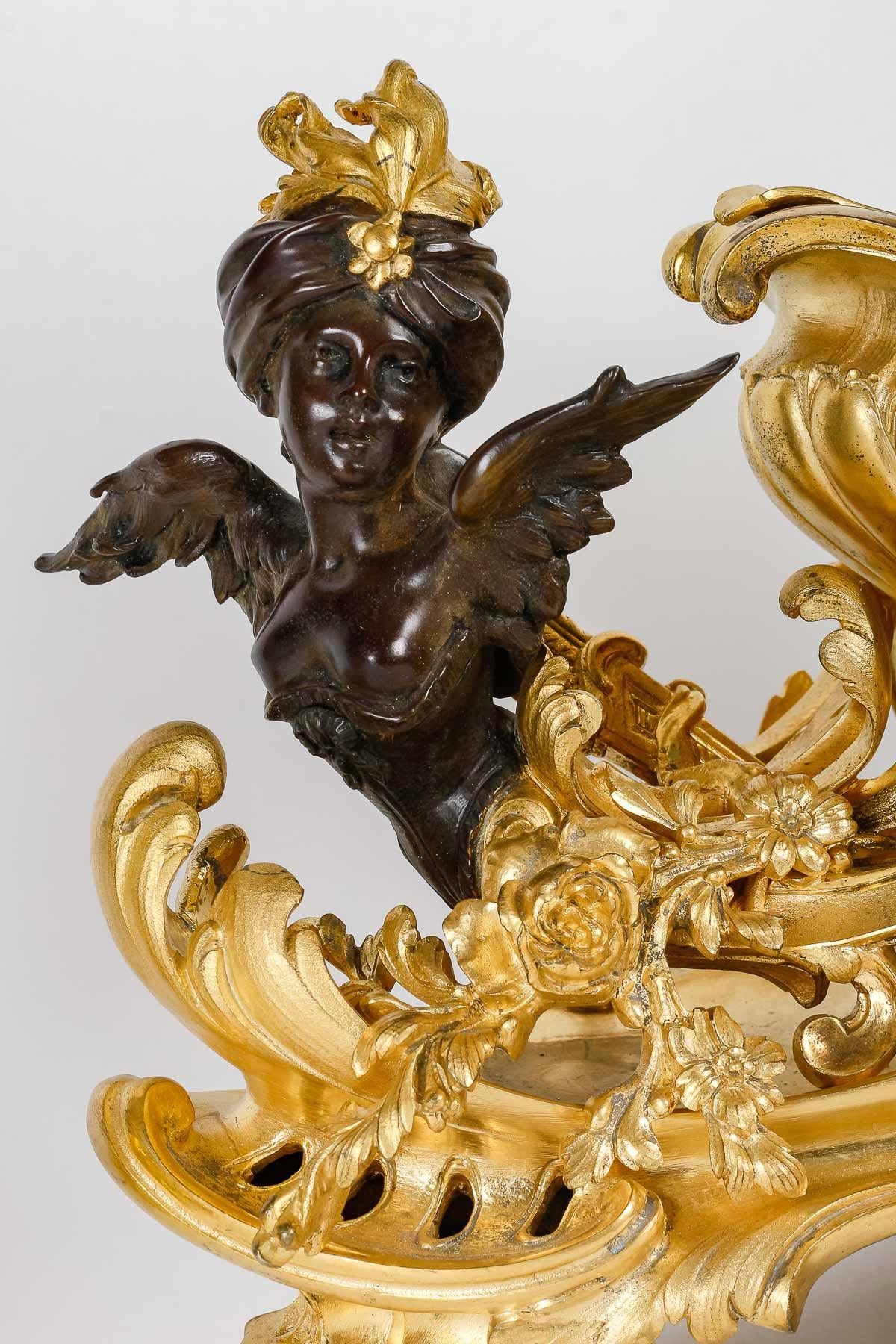 Napoleon III A French ‘Chariot’ Three-pieces Clock Garniture attributed to F.Linke circa 1890 For Sale