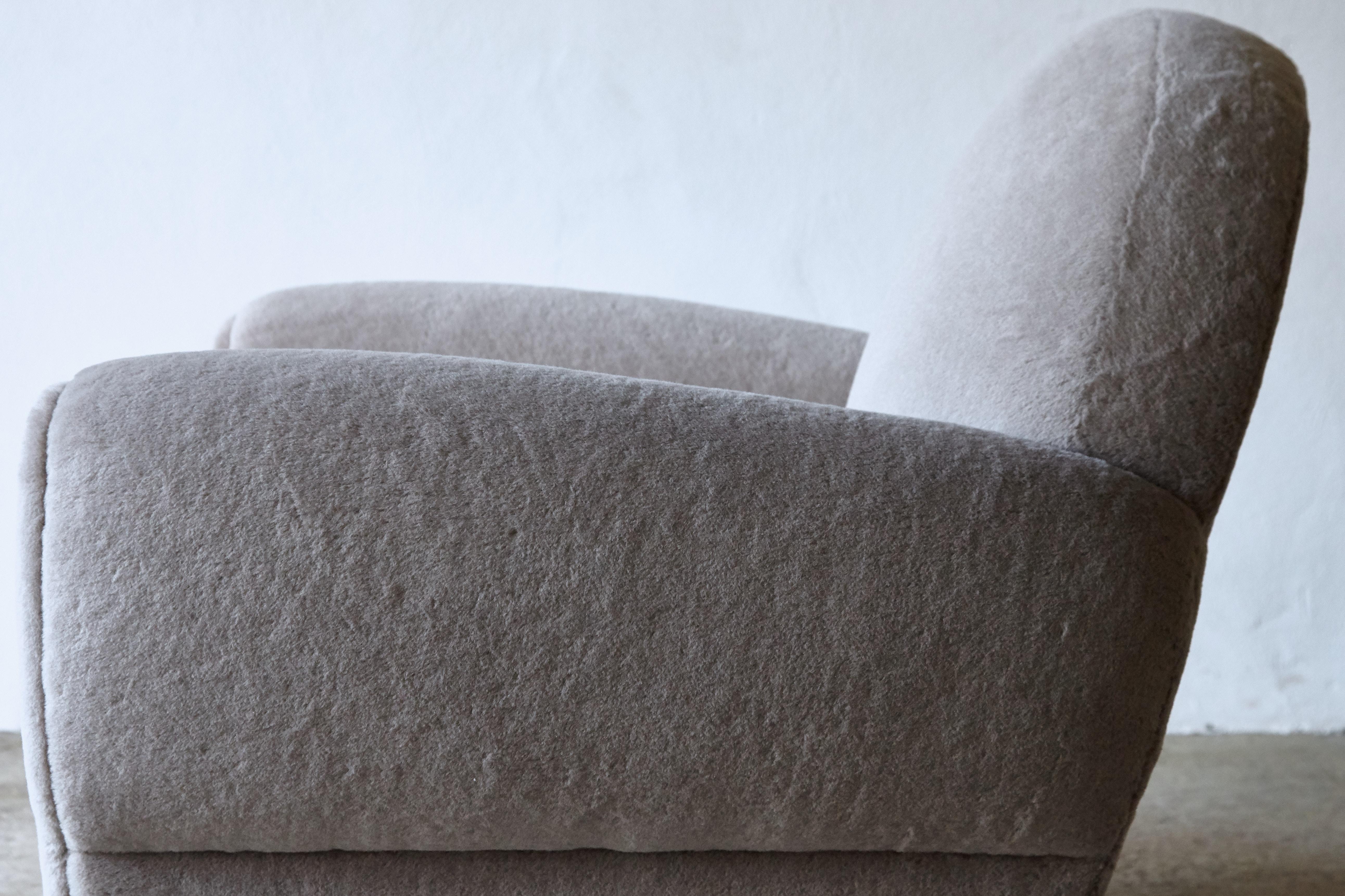 A French Club Chair, Newly Upholstered in Pure Alpaca  9