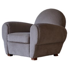 A French Club Chair, Newly Upholstered in Pure Alpaca 