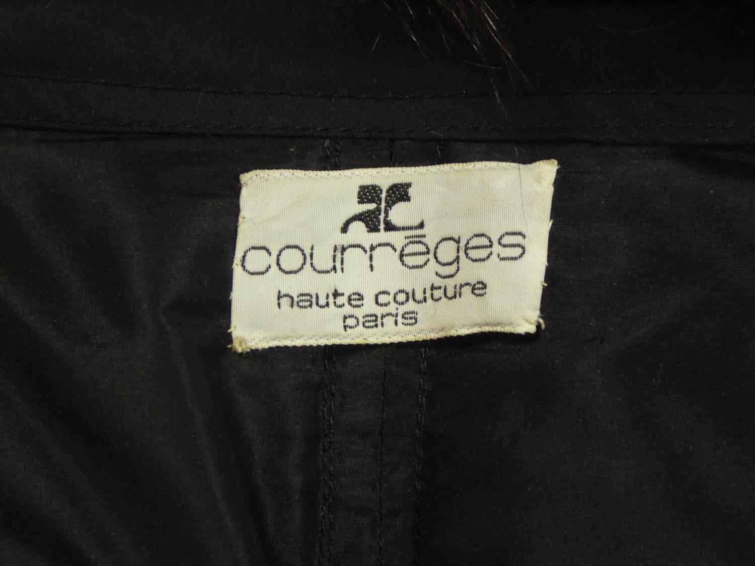 Black A French Courrèges Couture Parka in Down Circa 1990/2000