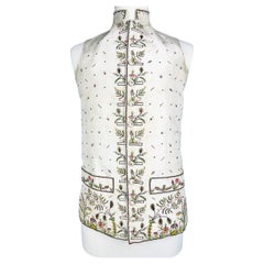 A French court waistcoat in embroidered taffeta with exotic decoration C. 1785