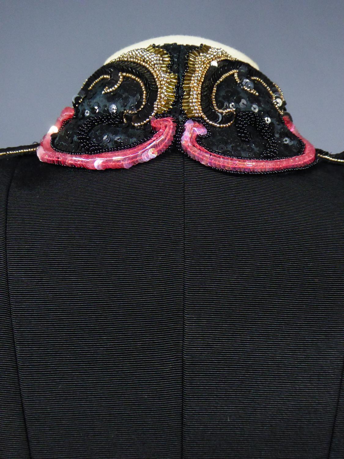 A French Couture Bar Jacket Beads & Sequins Embroidered Sequins Circa 1950 For Sale 2