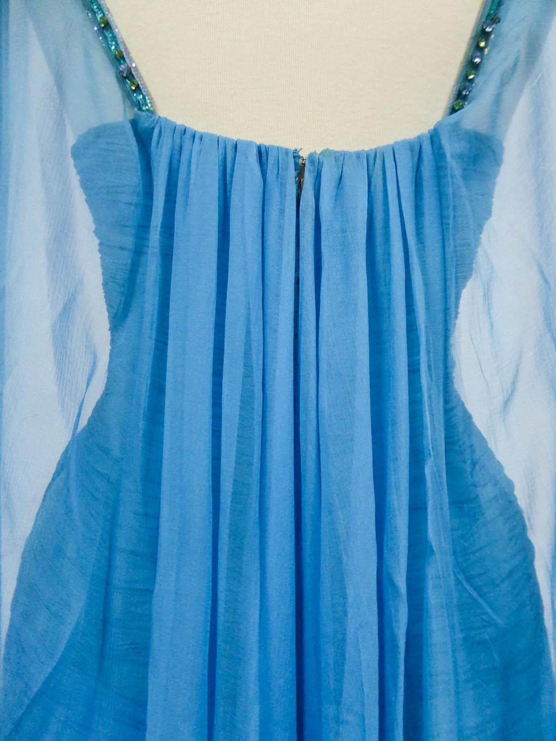 Robe de soirée en mousseline de Carven Couture numérotée 11150 Circa 1960/1970 en vente 4