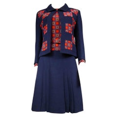 A French Couture dress and jacket in Pierre Balmain style - Circa 1972
