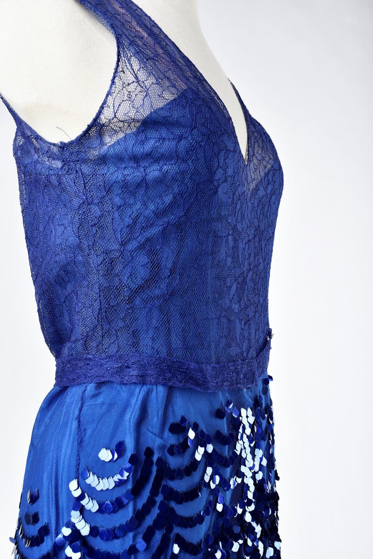 sachin and babi light blue dress A French Couture Embroidered Dress and jacket possibly Coco Chanel Circa  1930 at 1stDibs