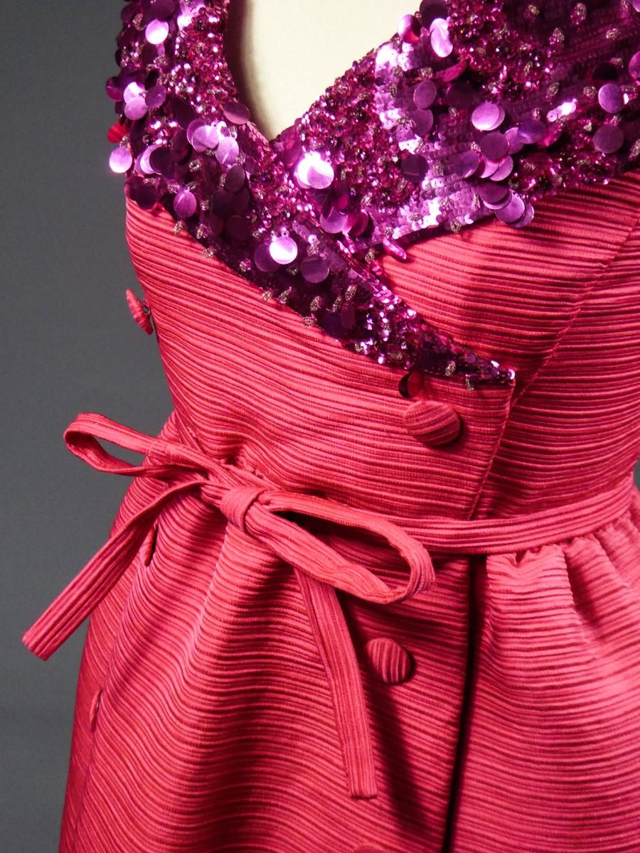 A French Couture Maggy Rouff Chocking Pink Evening Gown Circa 1965 8