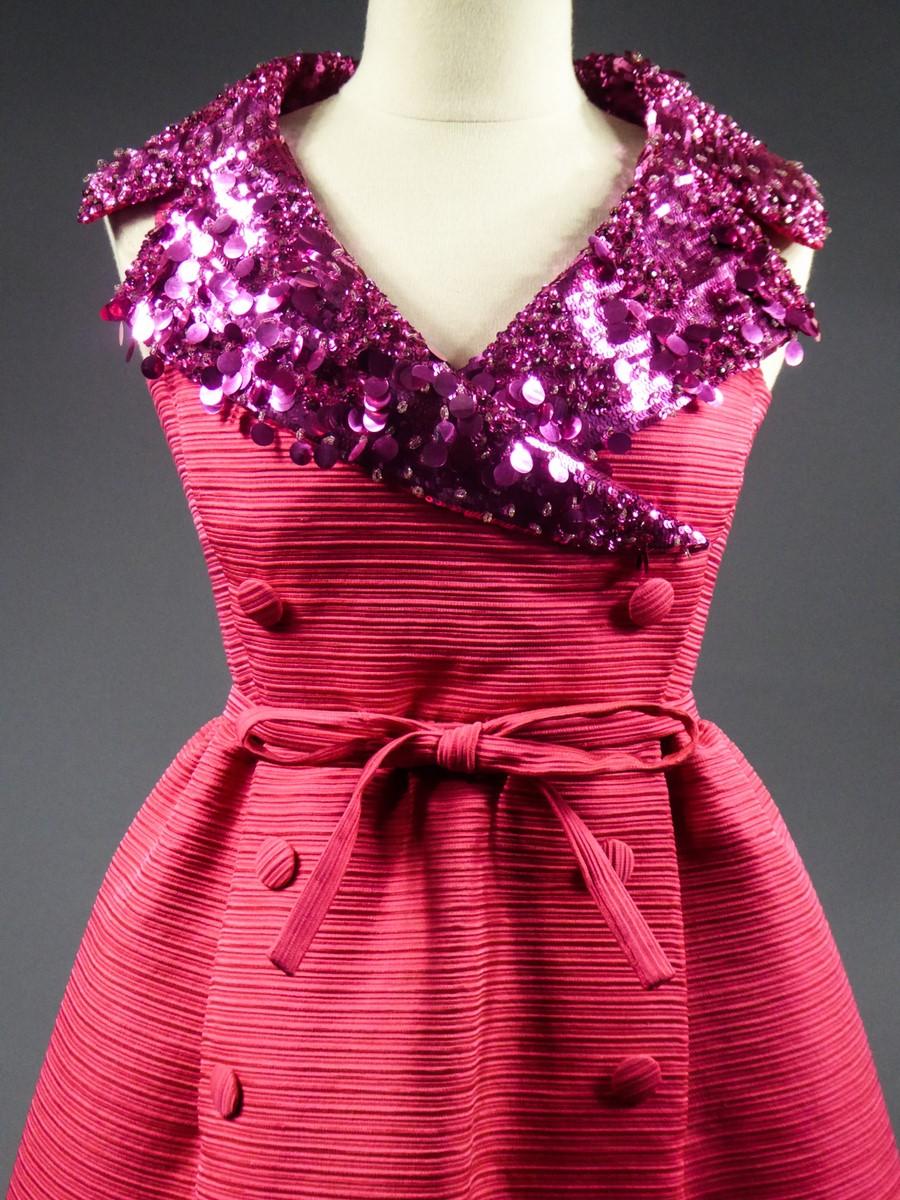 A French Couture Maggy Rouff Chocking Pink Evening Gown Circa 1965 10
