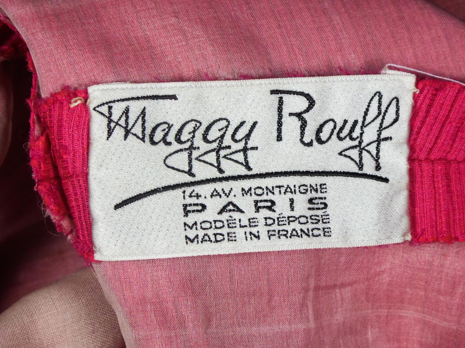 A French Couture Maggy Rouff Chocking Pink Evening Gown Circa 1965 3