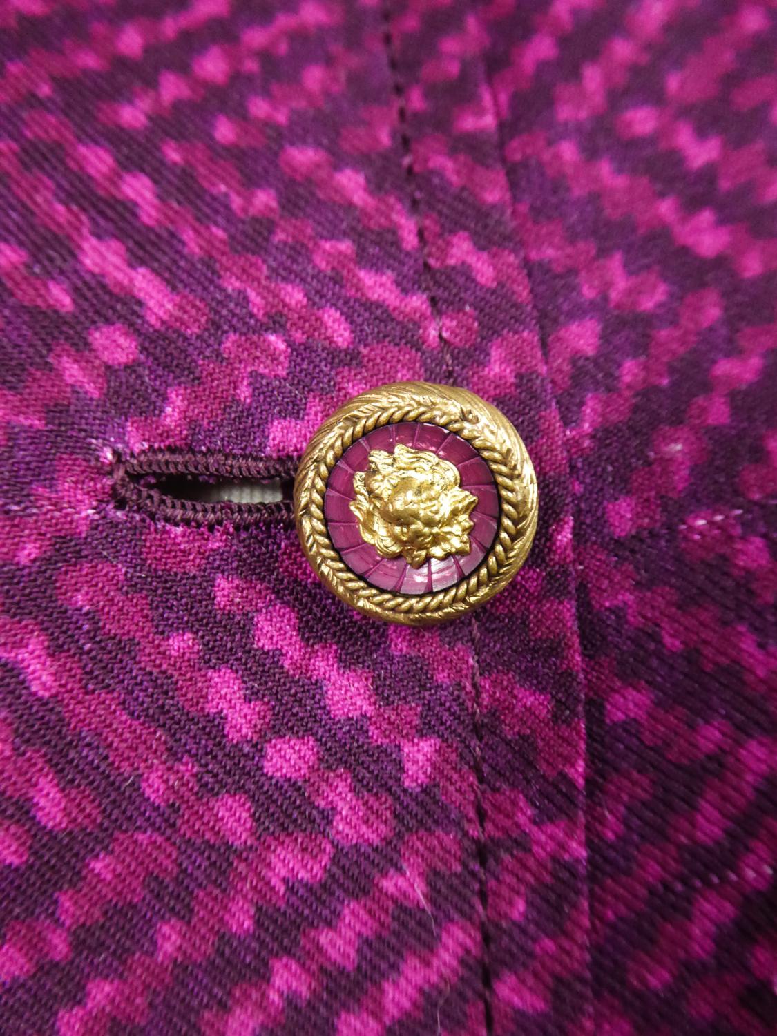 Gonna e giacca Chanel in seta Couture francese numero 60423 e 60422 C. 1980 in vendita 2
