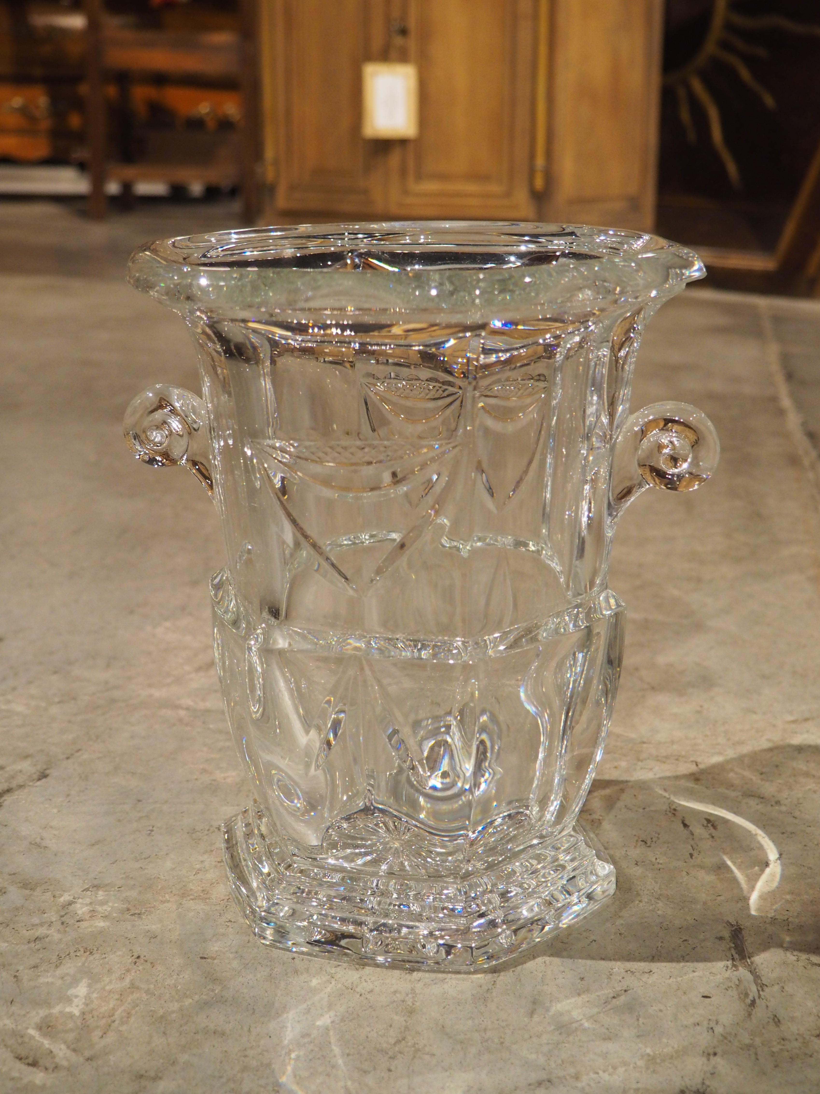 A French Crystal Champagne Bucket with Escutcheon 7
