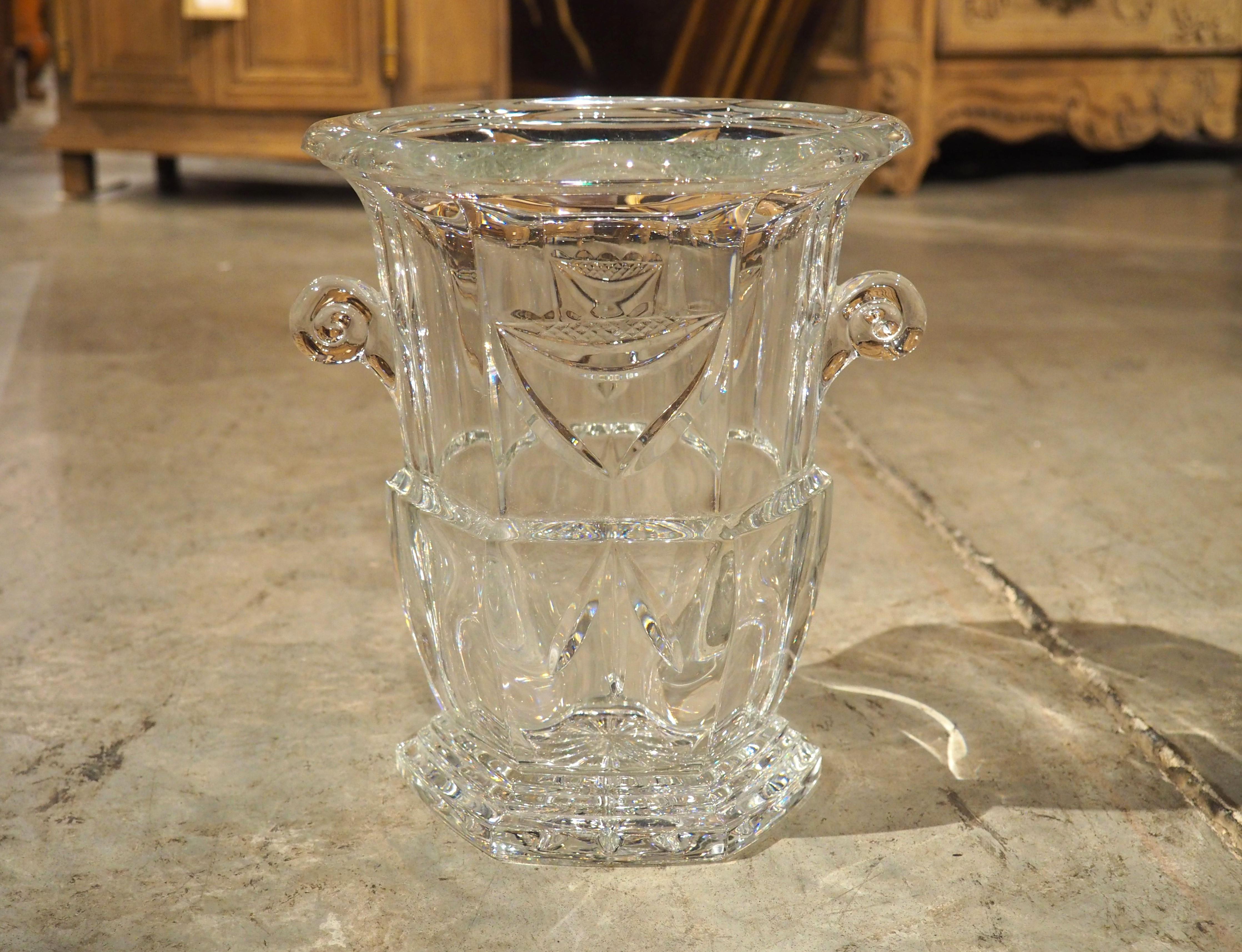 A French Crystal Champagne Bucket with Escutcheon 8
