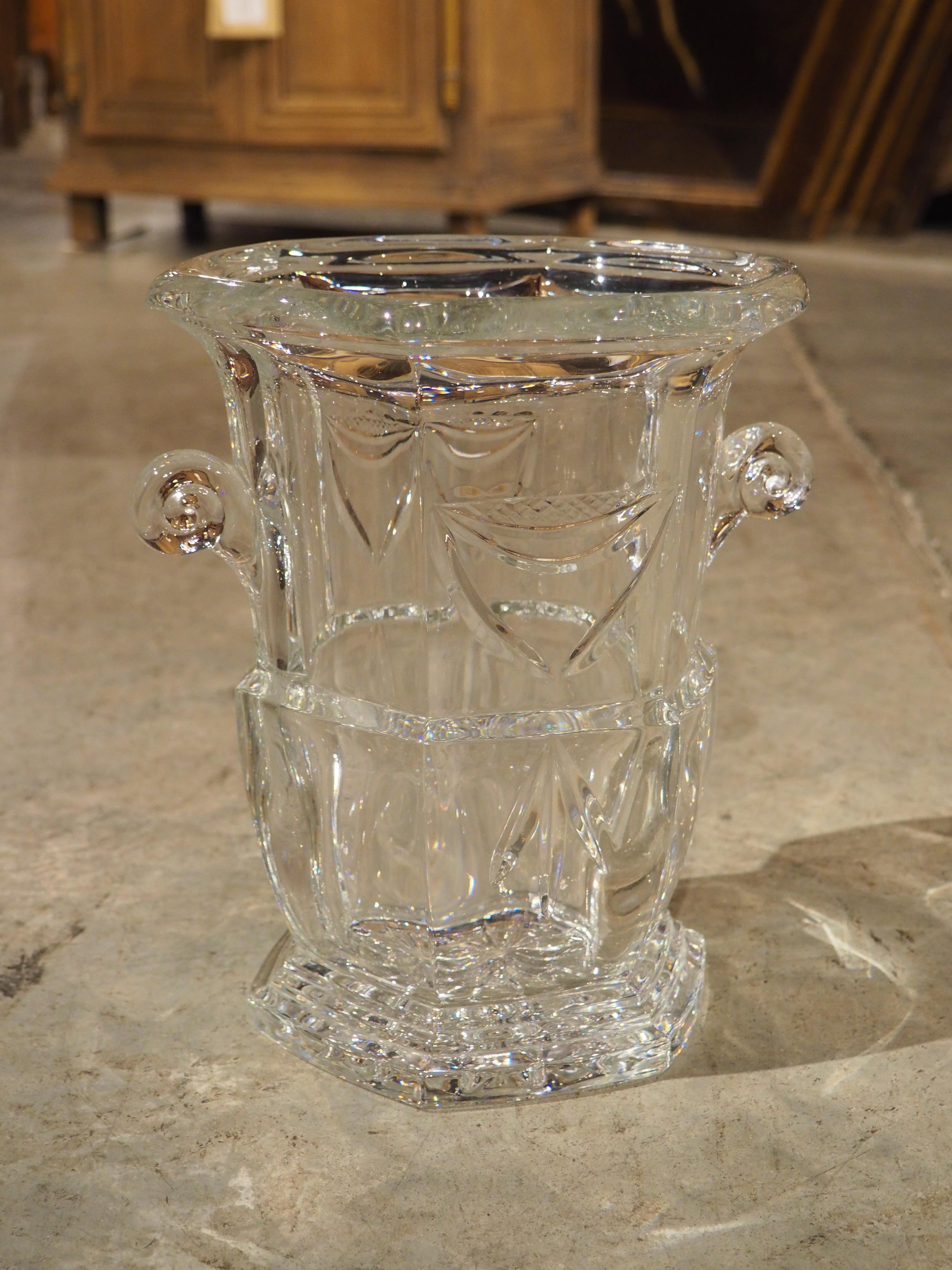 A French Crystal Champagne Bucket with Escutcheon 2