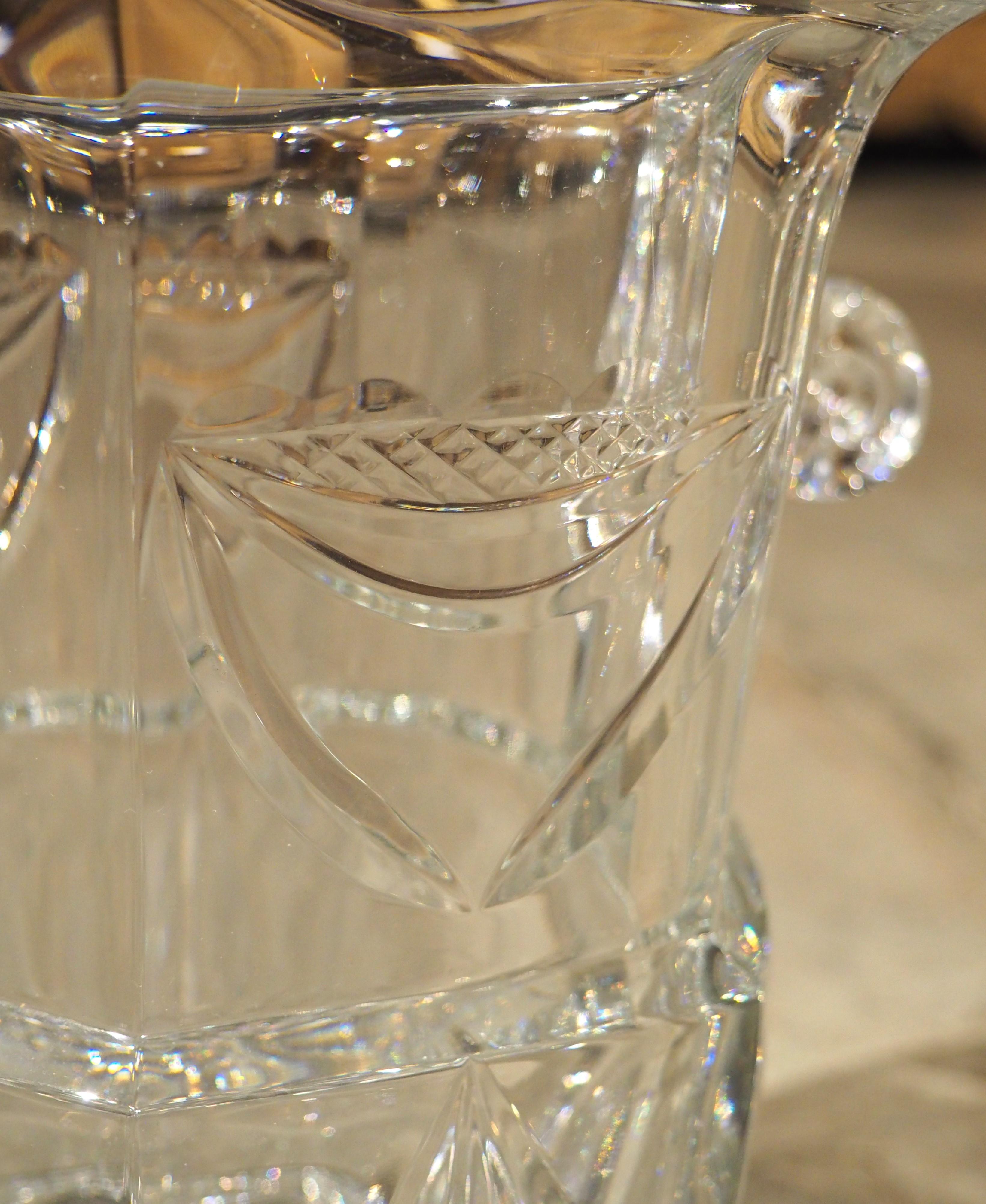 A French Crystal Champagne Bucket with Escutcheon 4