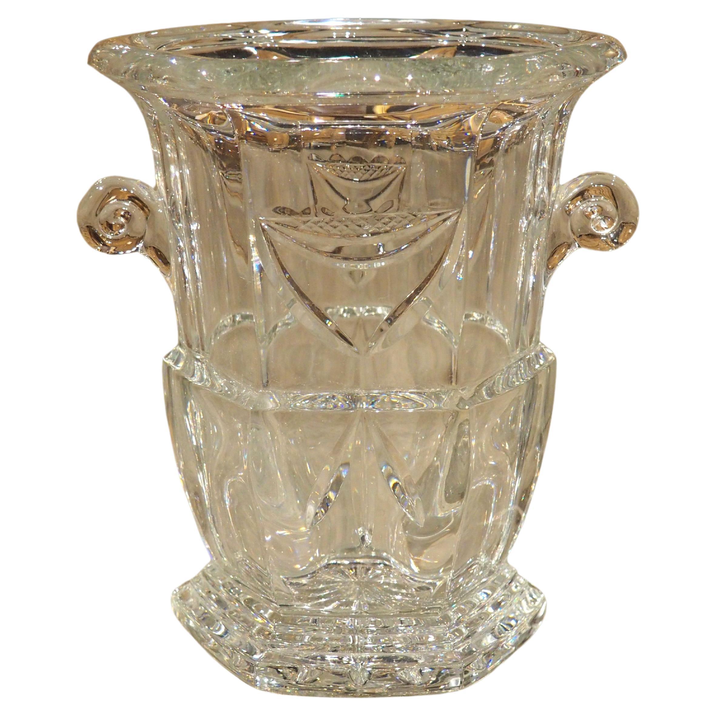 A French Crystal Champagne Bucket with Escutcheon