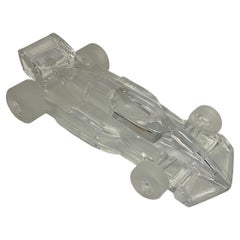Sculpture de voiture de course "Grand Prix" en cristal de Daum, circa 1980