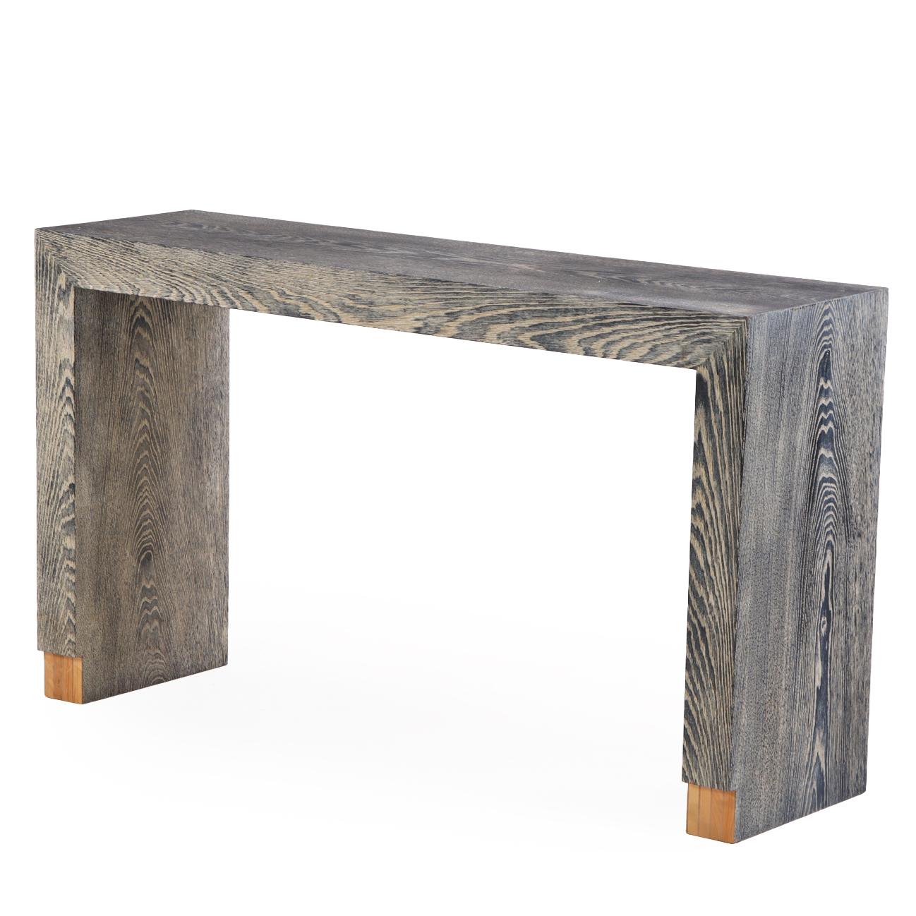 A French Dark Cerused Oak Console Table, C. 1975. In Good Condition For Sale In Philadelphia, PA