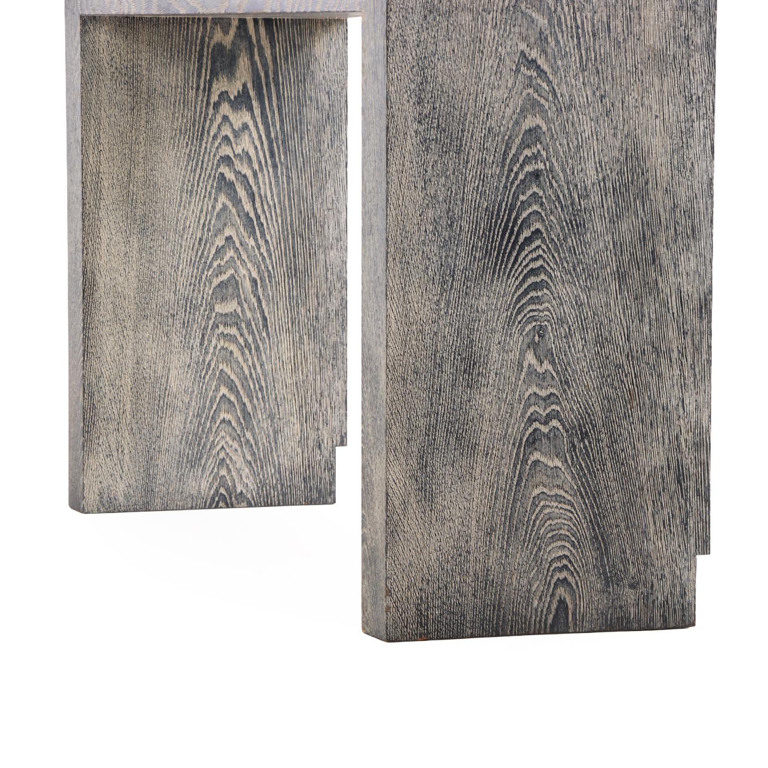 20th Century A French Dark Cerused Oak Console Table, C. 1975. For Sale