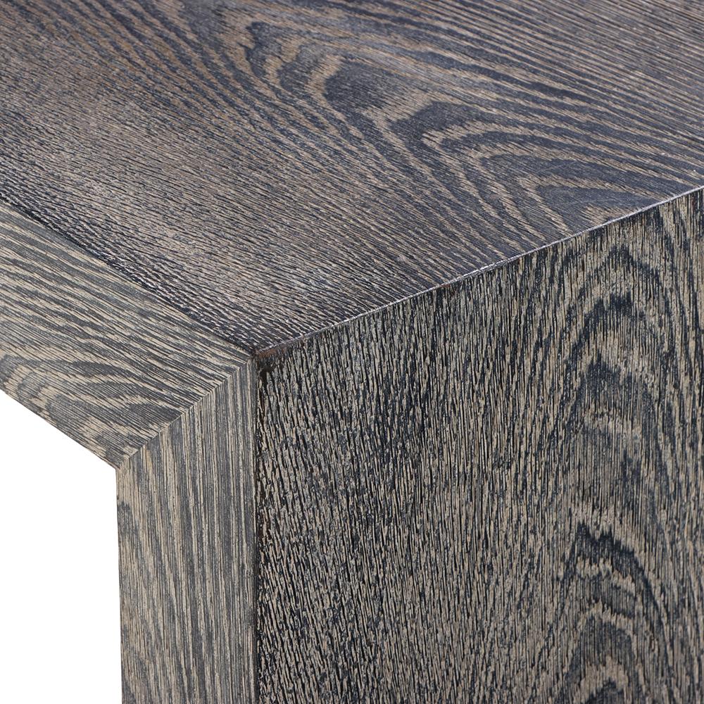 A French Dark Cerused Oak Console Table, C. 1975. For Sale 1