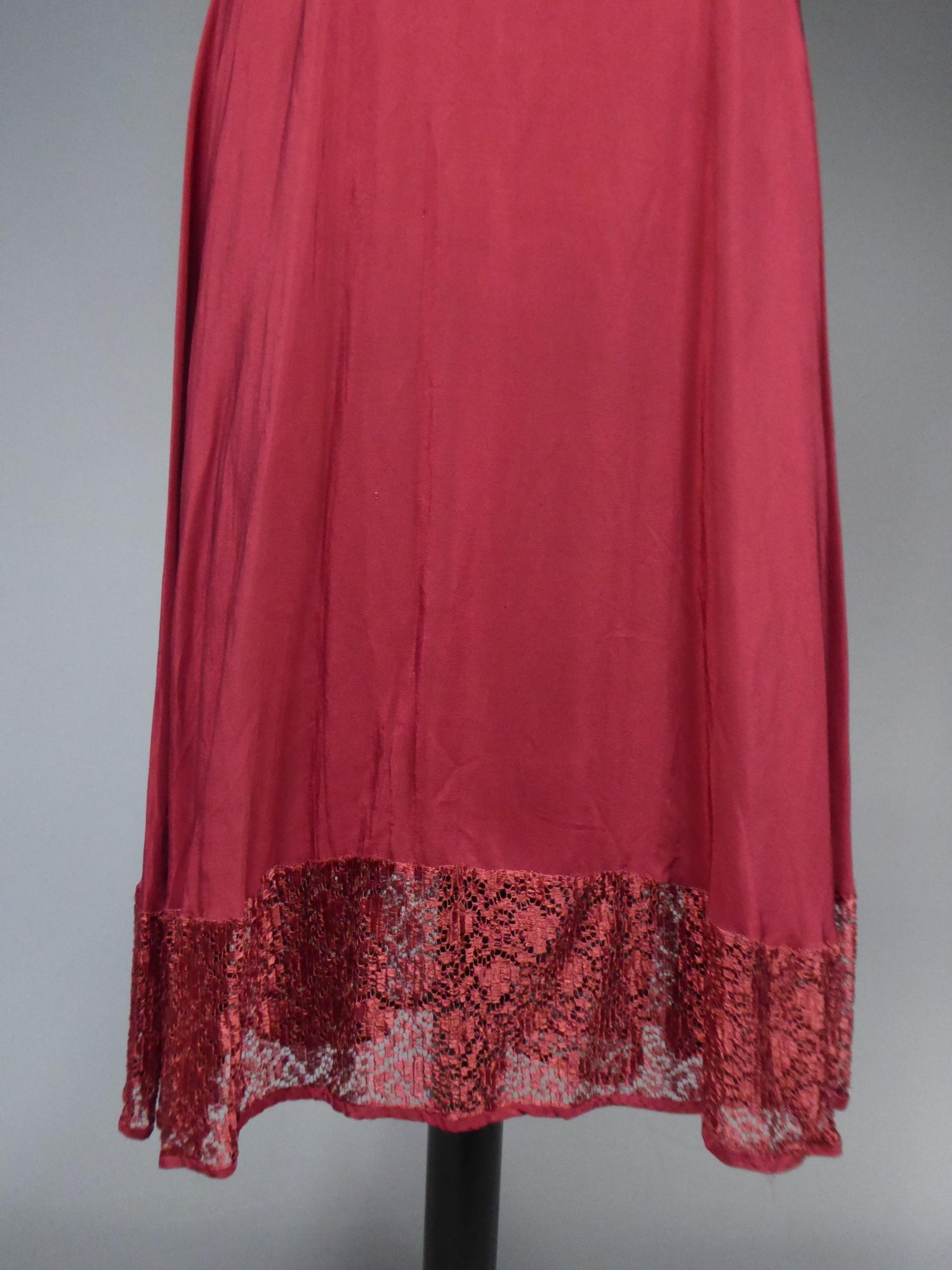 A French Day Dress in Crepe Silk and Lace Circa 1935/1940 For Sale at ...