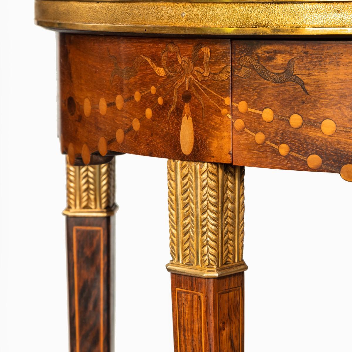 French Demilune Rosewood Bow and Arrow Table by Georges-François Alix For Sale 1