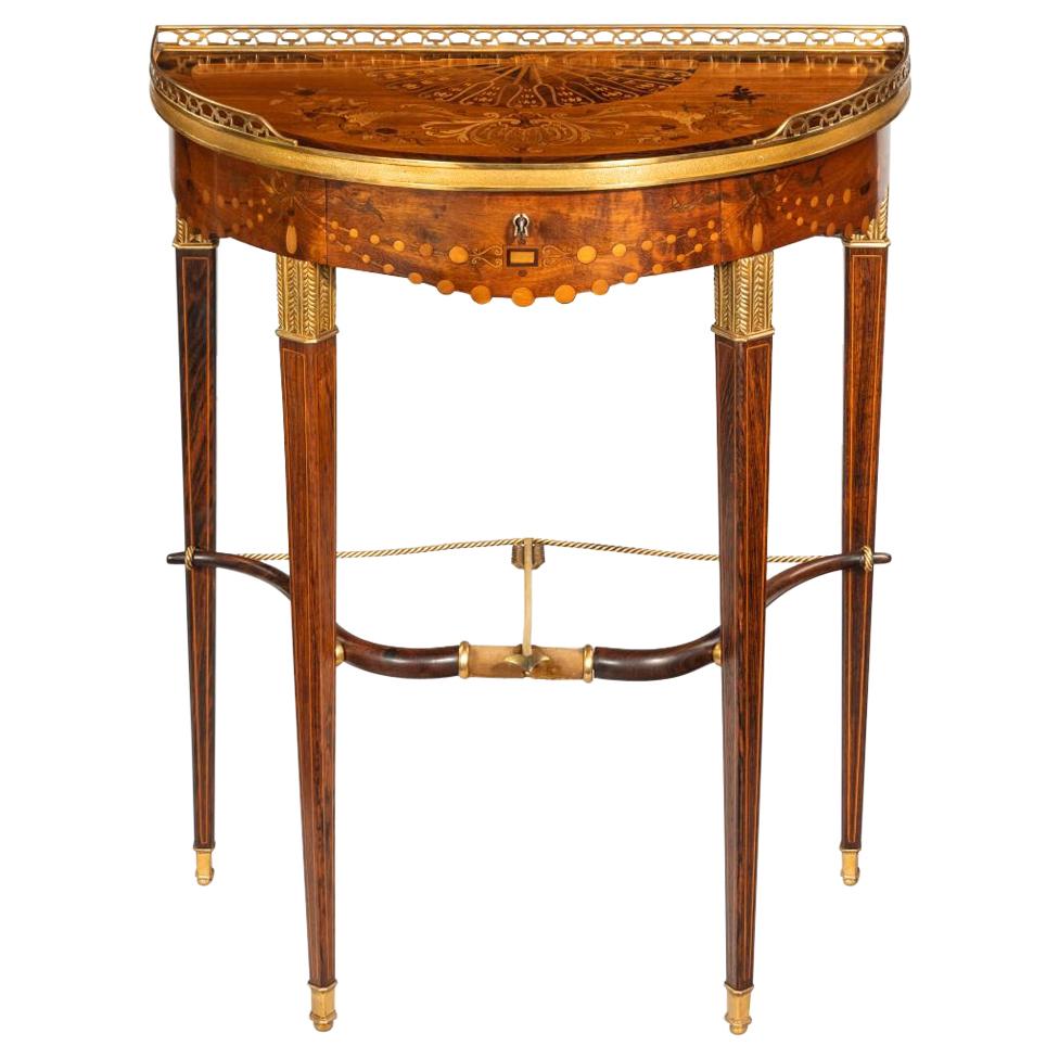 French Demilune Rosewood Bow and Arrow Table by Georges-François Alix For Sale