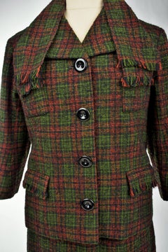 A French Dior/Bérénice Demi Couture skirt suit Wool Tartan, French Circa 1970