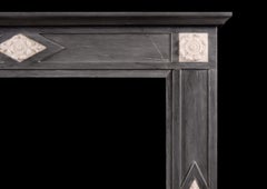 A French Directoire Fireplace in Grey Bardiglio Marble.