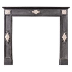 A French Directoire Fireplace in Grey Bardiglio Marble.
