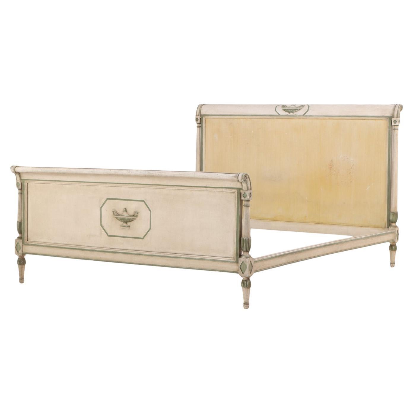 A French Directoire Style Painted and Carved Bed, C. 1920.
