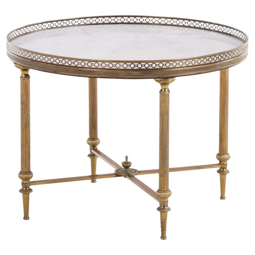 A French Directoire-Style Round Brass Occasional Table, C. 1945. en venta