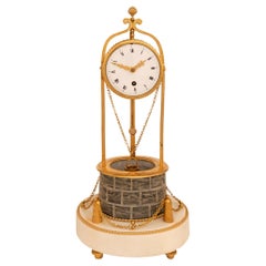 Used A French early 19th century Louis XVI st Ormolu white Carrara Gris St Anne clock