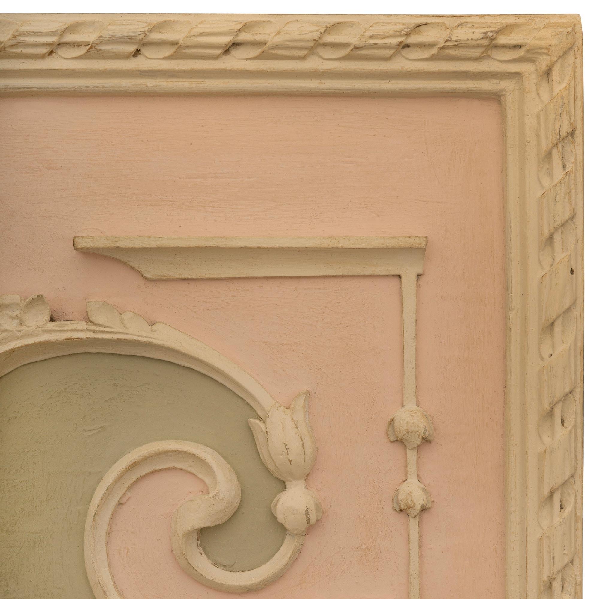 A French early 19th century Louis XVI st. patinated Wood wall panel In Good Condition For Sale In West Palm Beach, FL