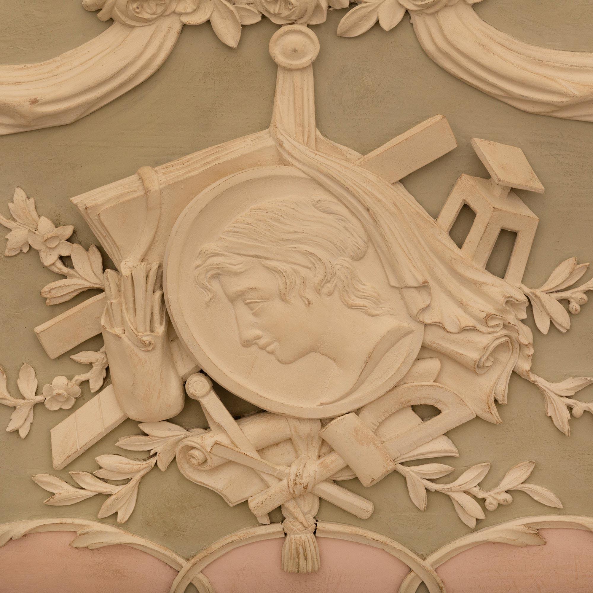 A French early 19th century Louis XVI st. patinated Wood wall panel For Sale 1