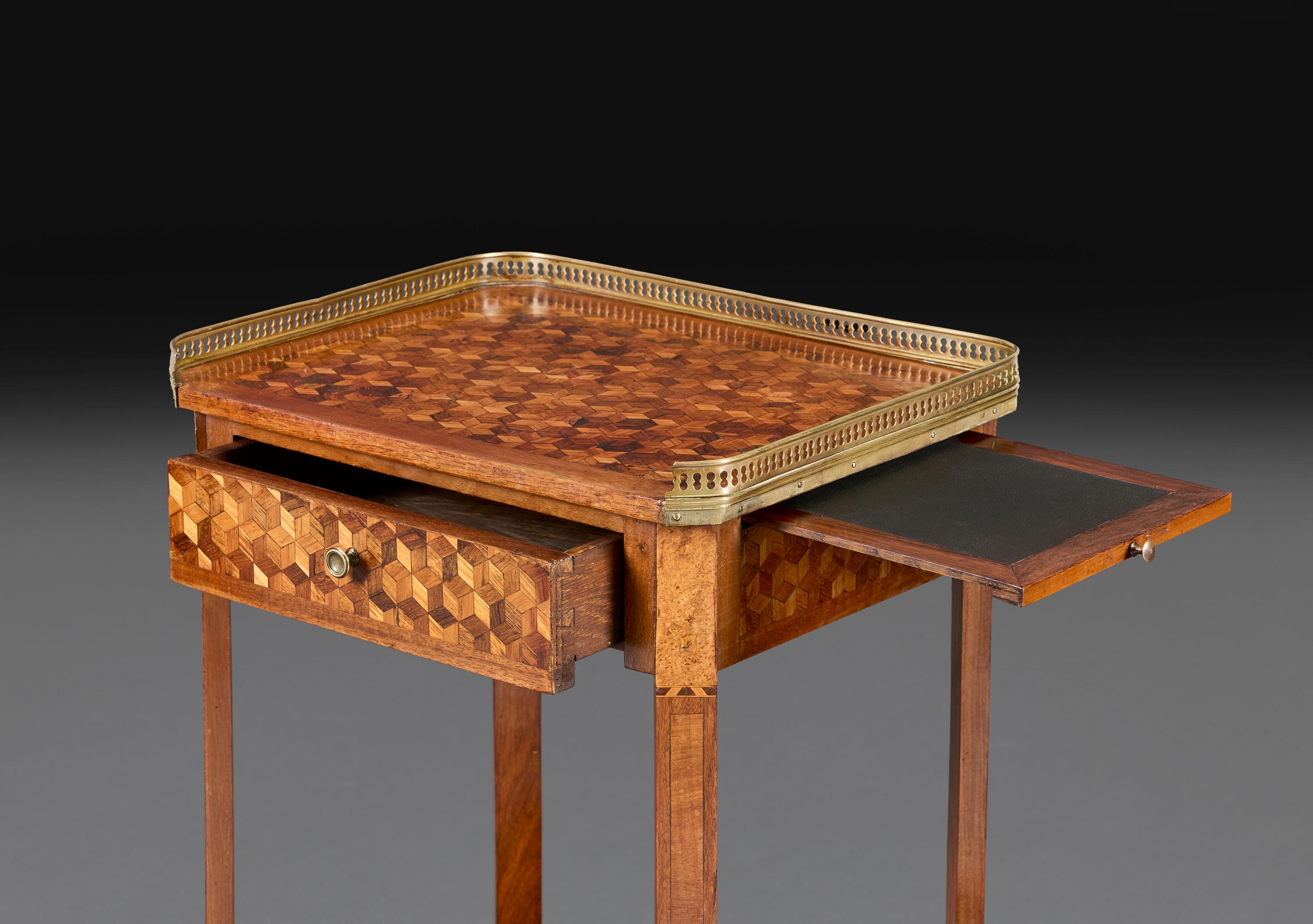 Wood A French Early 19th Century Parquetry Table For Sale