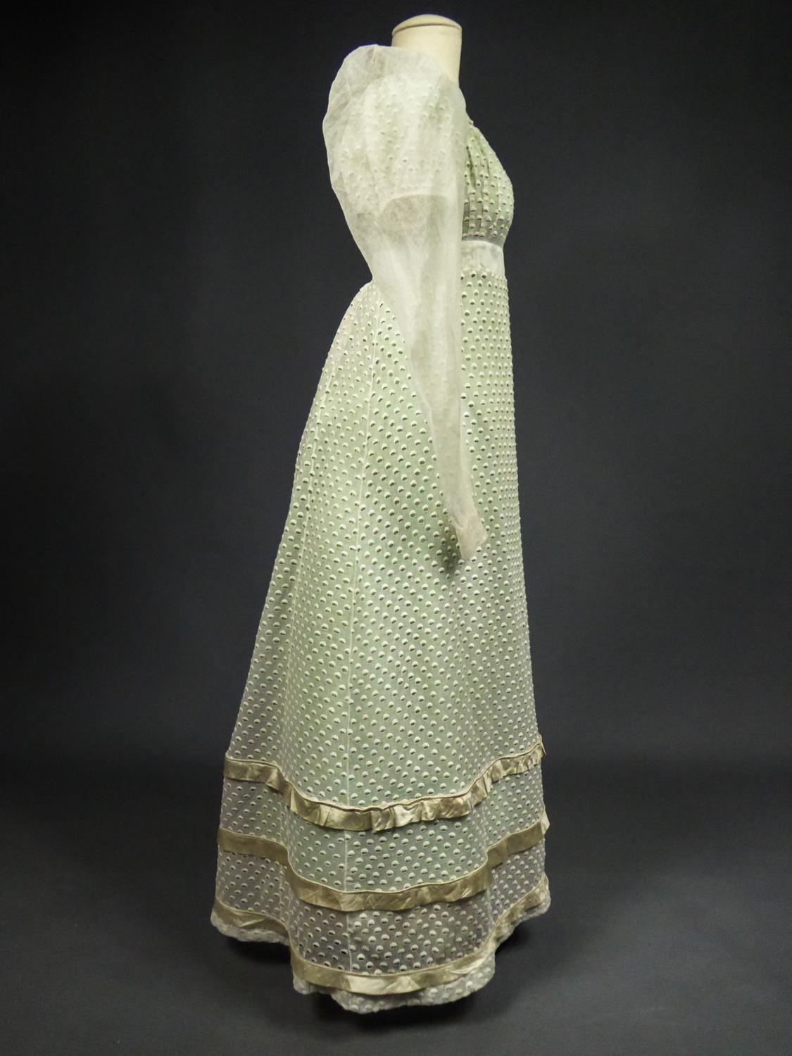 A French Early Regency White Embroidered Day Dress – Circa 1815-1820 6