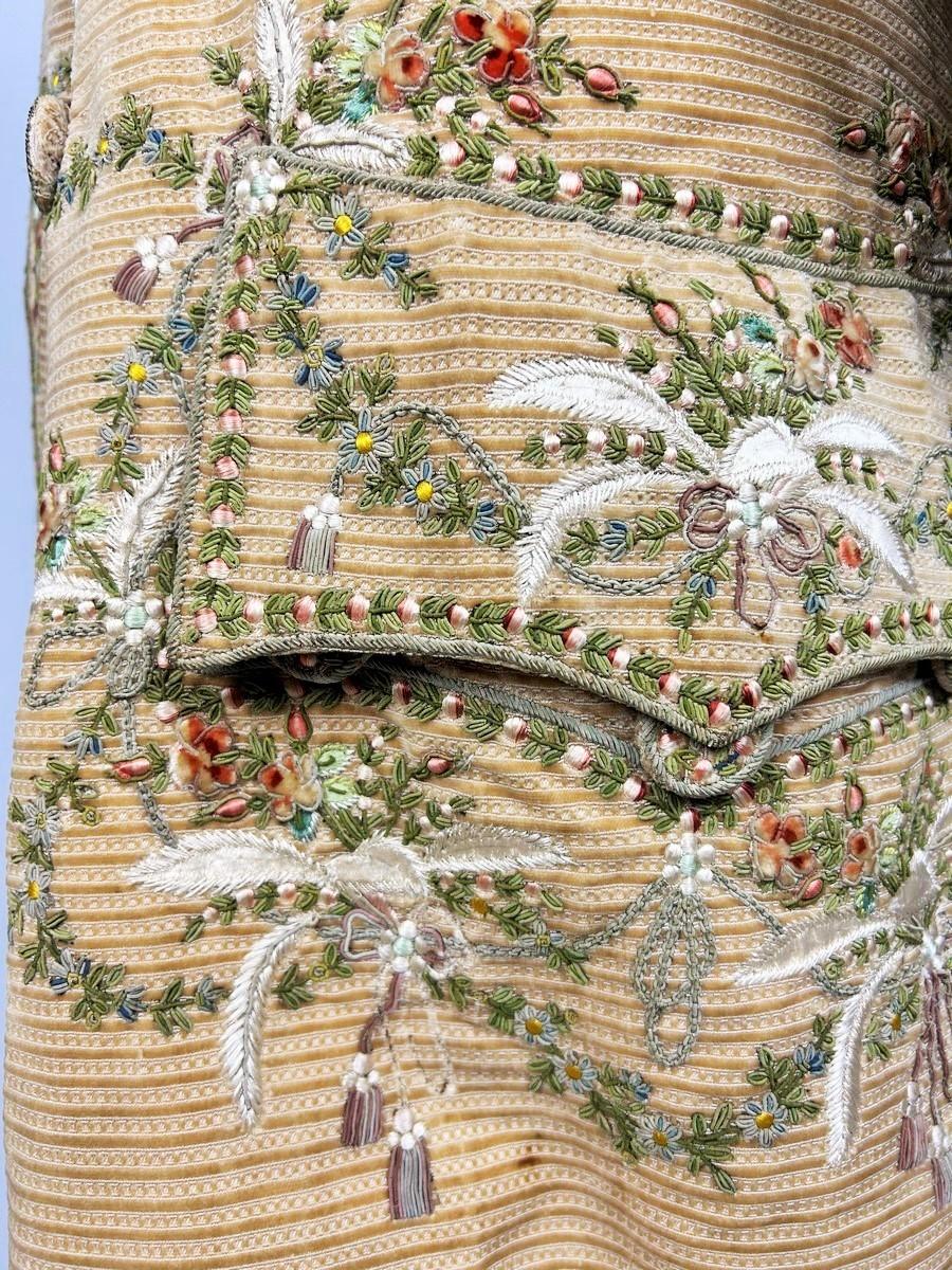 A French Embroidered Velvet Court Habit and Waistcoat Circa 1780 2