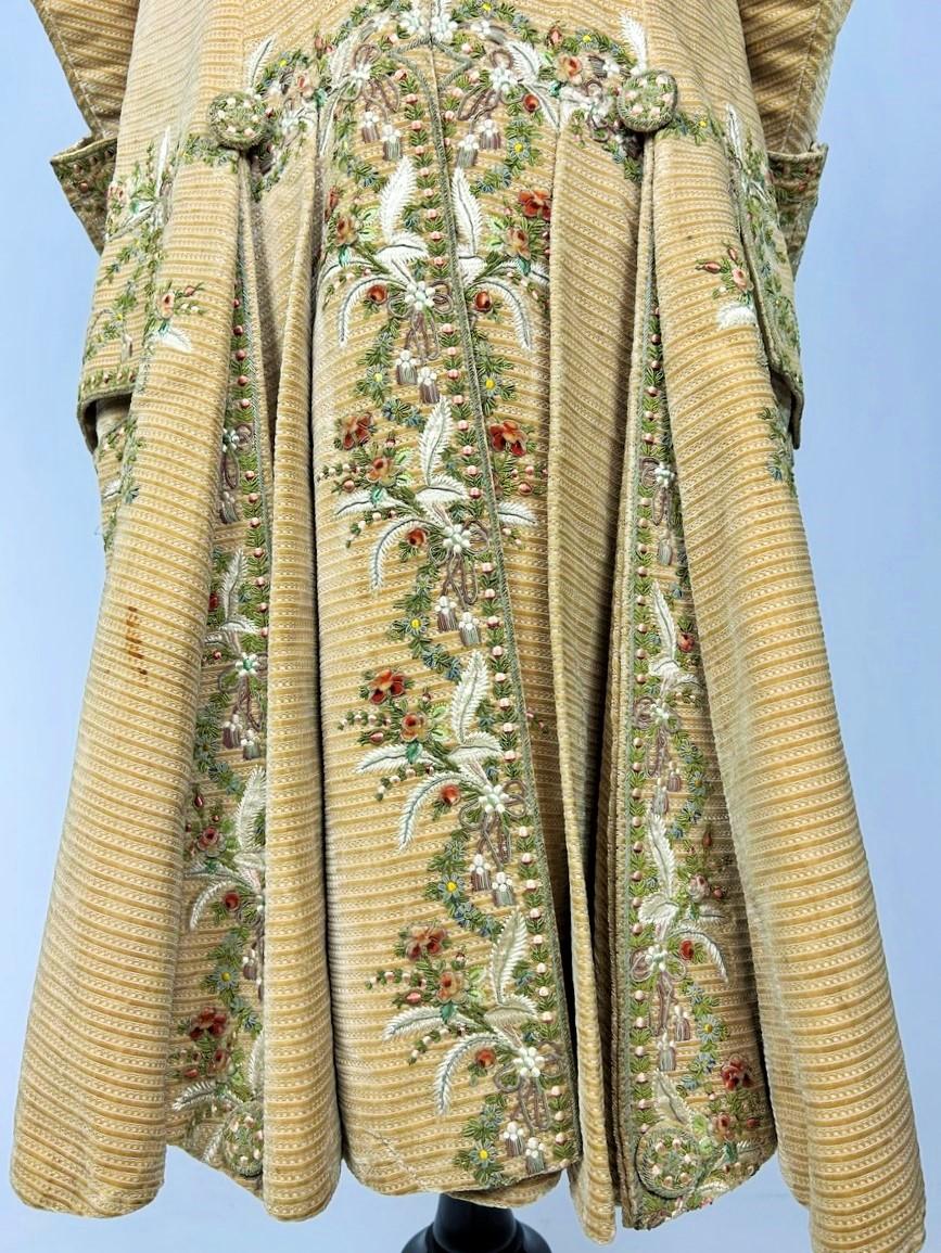 A French Embroidered Velvet Court Habit and Waistcoat Circa 1780 5