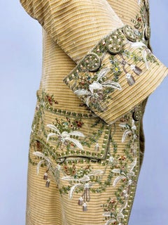 A French Embroidered Velvet Court Habit and Waistcoat Circa 1780