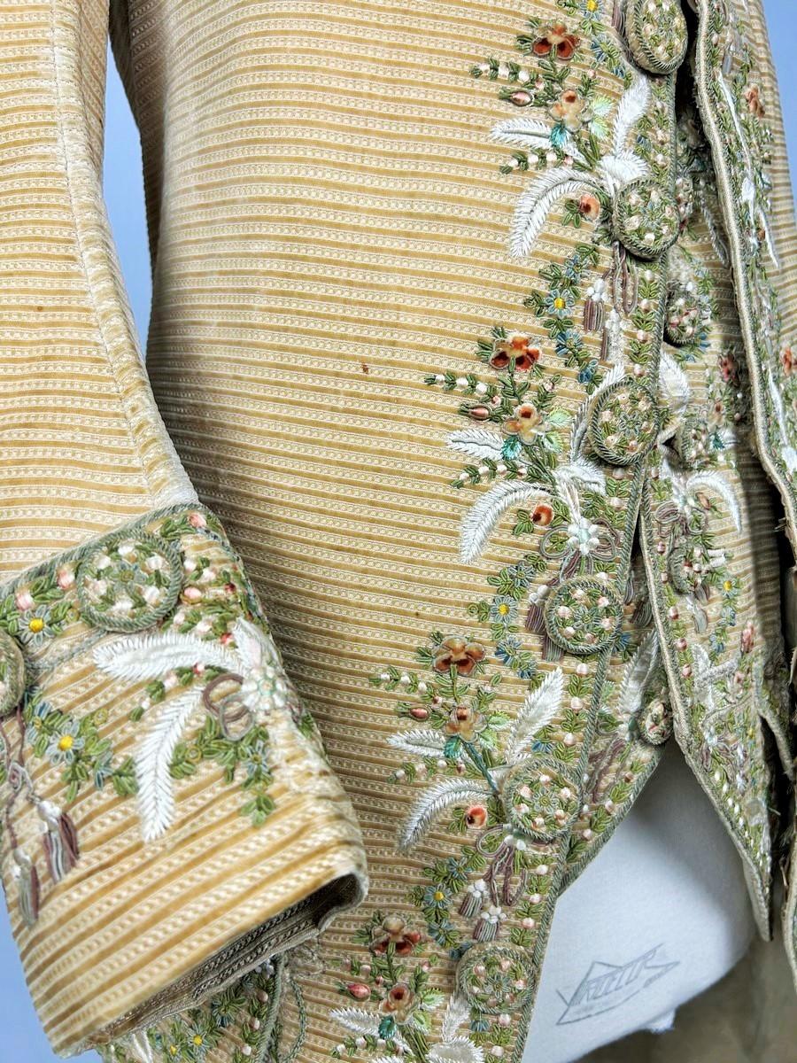Women's or Men's A French Embroidered Velvet Court Habit and Waistcoat Circa 1780