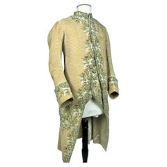 A French Embroidered Velvet Court Habit and Waistcoat Circa 1780