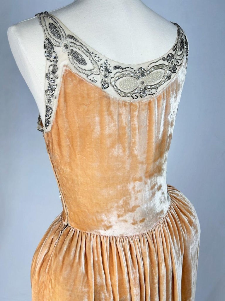 A french embroidered velvet Robe de style by Jeanne Lanvin Couture - A W  1924 at 1stDibs