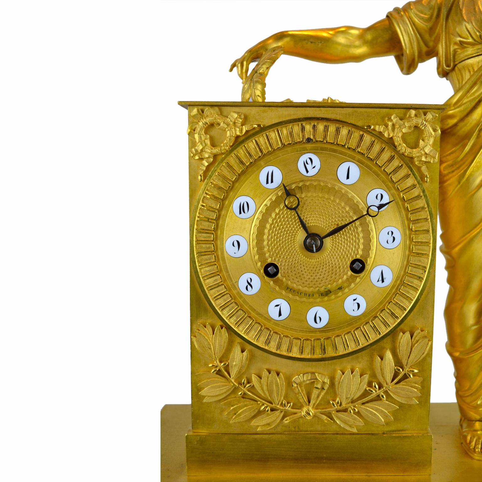 XIXe siècle Horloge allégorique de l'Empire français représentant le triomphe romain et la puissance en vente