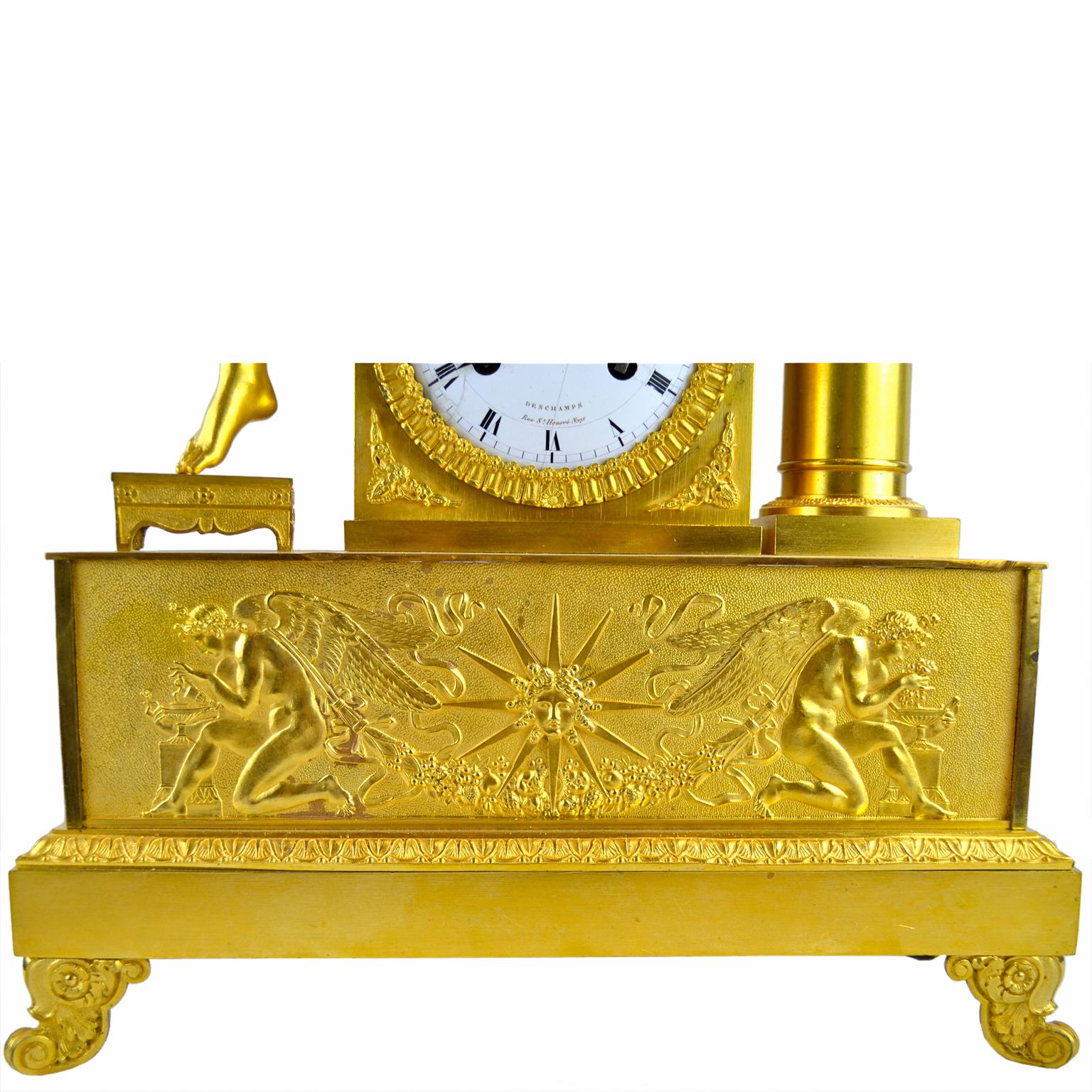 French Empire Allegorical Clock of Love Nourishing Life For Sale 2