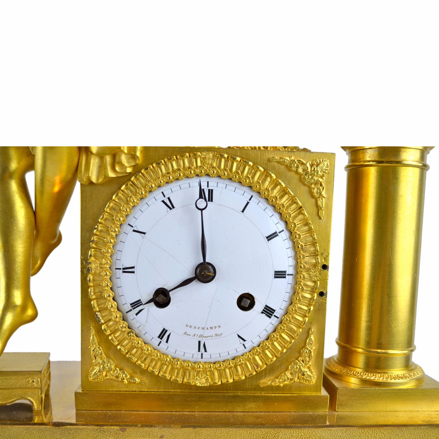 Horloge allégorique de l'Empire français représentant l'amour et le développement de la vie en vente 2