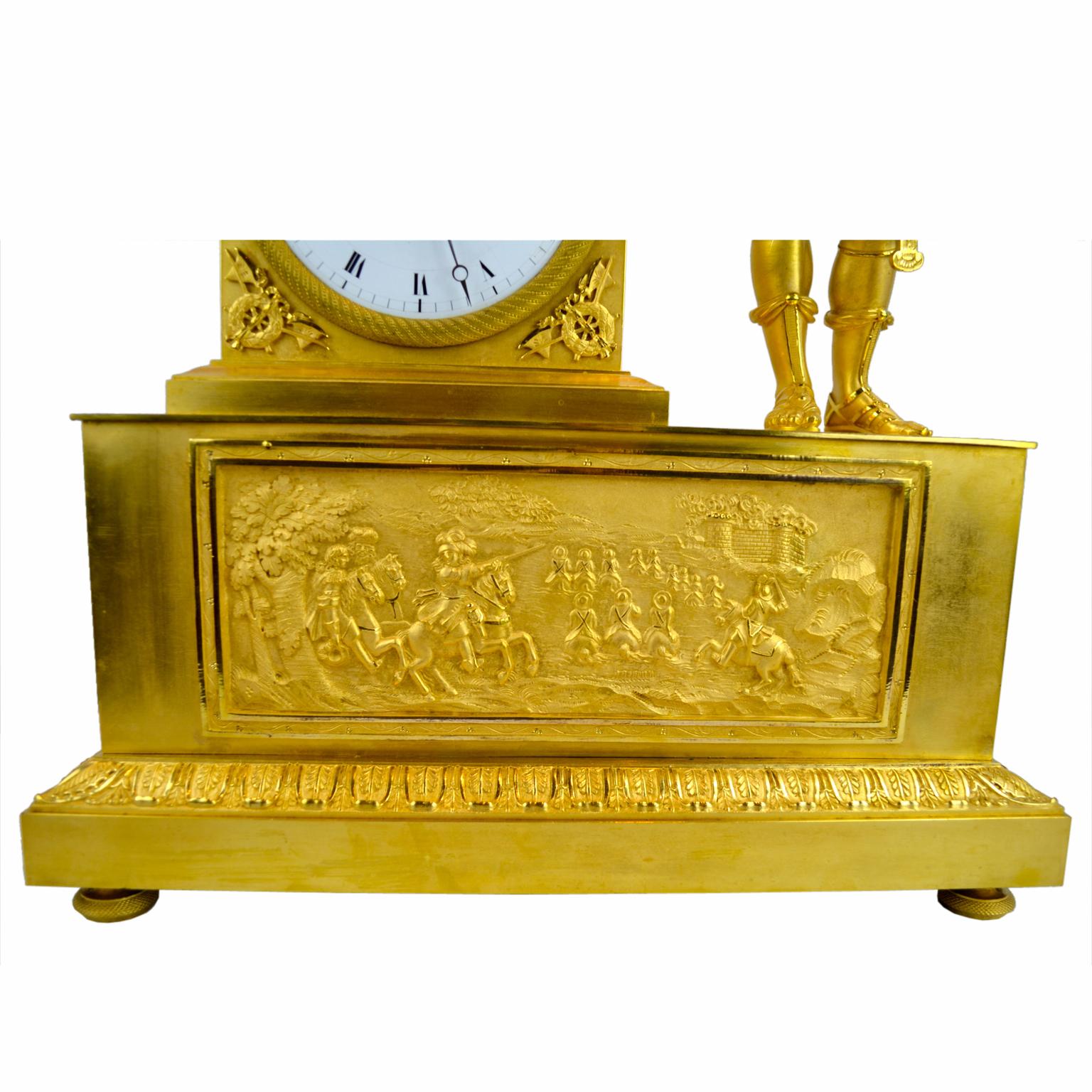 19th Century French Empire clock showing Louis XVI dressed as Caesar For Sale
