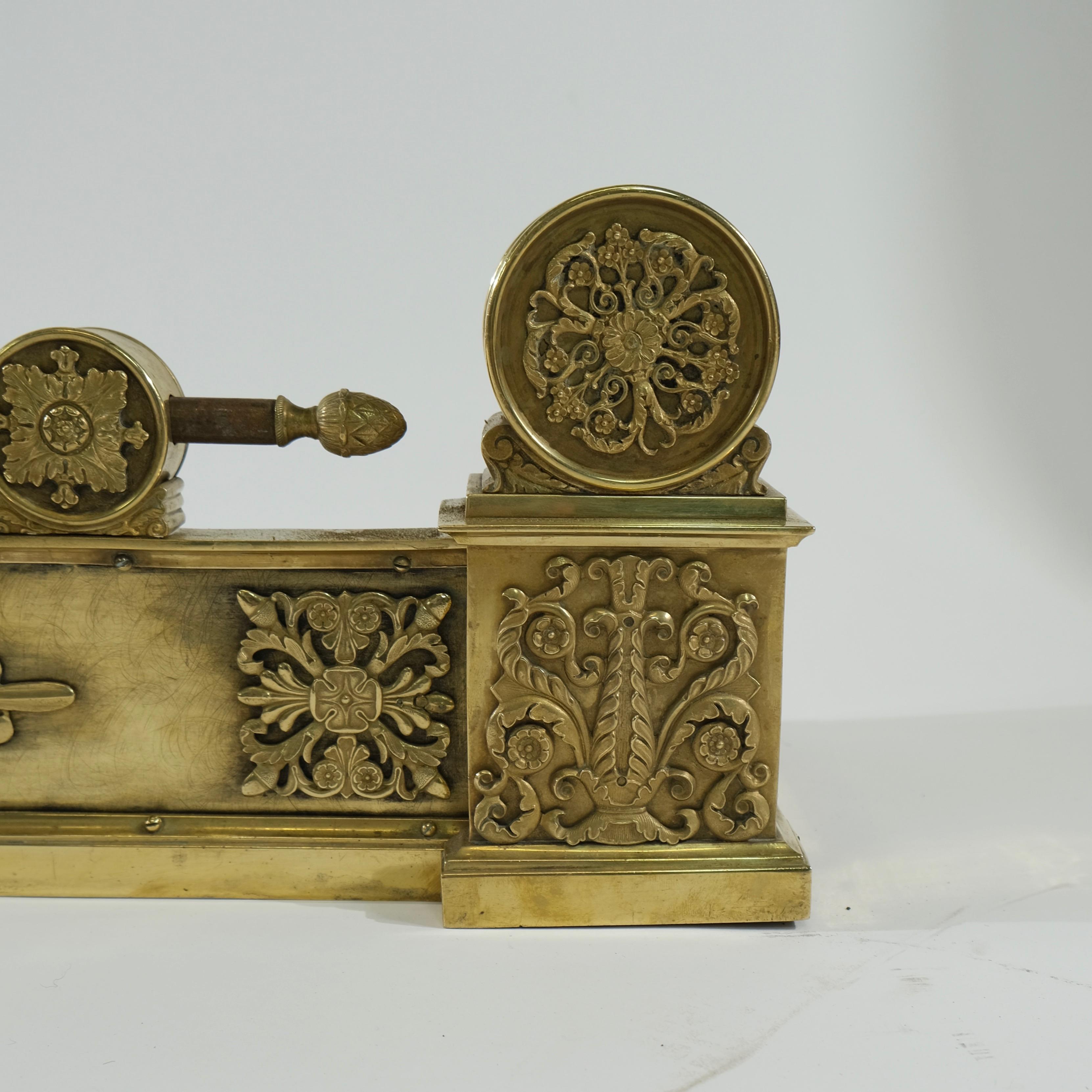 Brass French Empire Decorative Piece for a Fire-Place For Sale