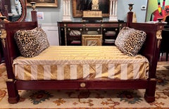 A French Empire Mahogany Day Bed with Gilt Bronze Mounts After Thomire